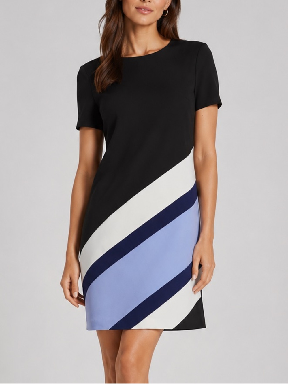 🆕 🇫🇷 Karl Lagerfeld Color Block Tech Crepe Sheath Dress